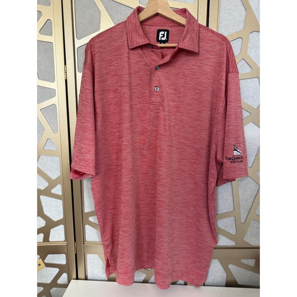 FootJoy FJ Red Performance Polo Large Golf Men's Heather Size XL The Queen Mary